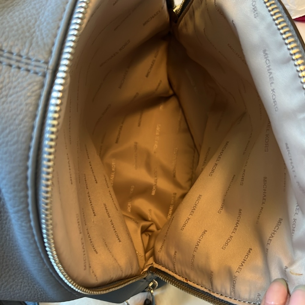 EUC Michael Kors Rhea Medium pebbled leather blue Backpack - Picture 11 of 11